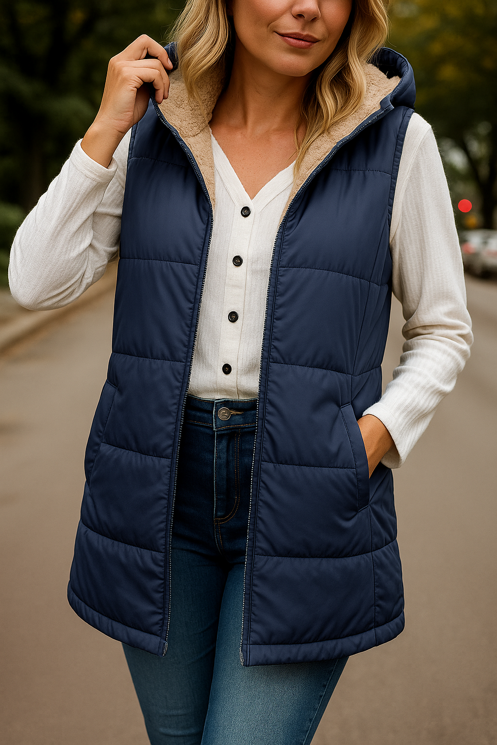Elegant Classic Quilted Long Winter Vest for Women 2