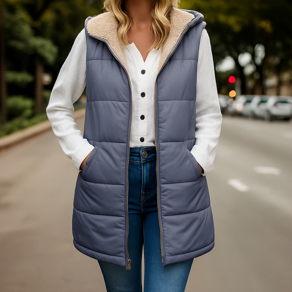 Elegant Classic Quilted Long Winter Vest for Women 3
