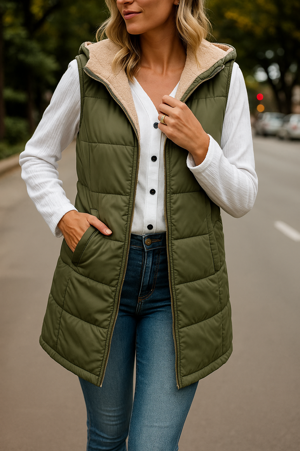 Elegant Classic Quilted Long Winter Vest for Women 4