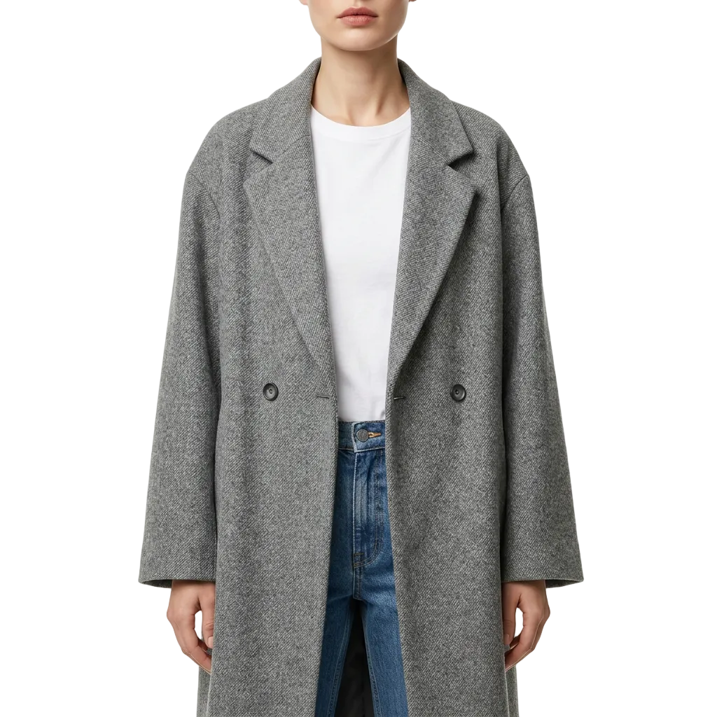 Women’s Loose-Fit Coat Slit Side Pockets