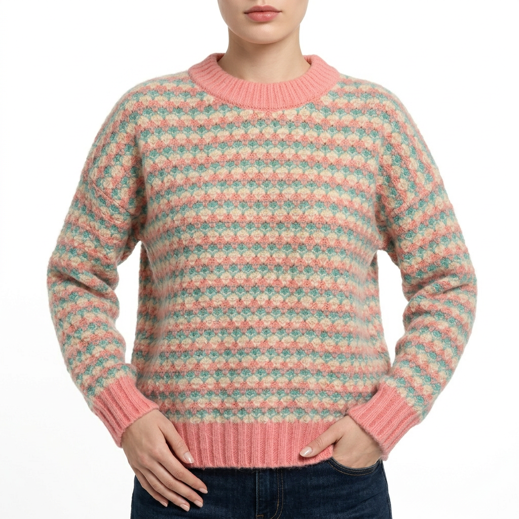Women’s Loose Fit Sweater Contrast Trim