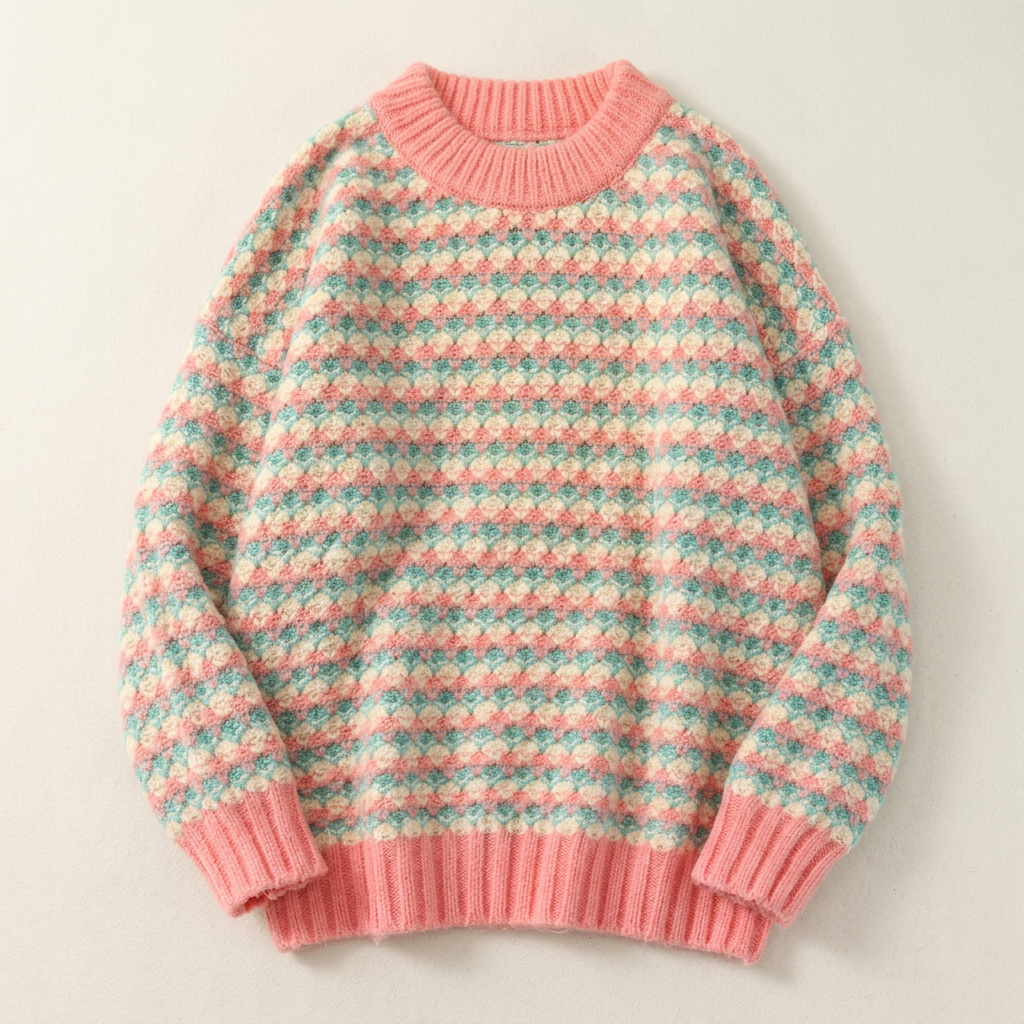 Women’s Loose Fit Sweater Contrast Trim