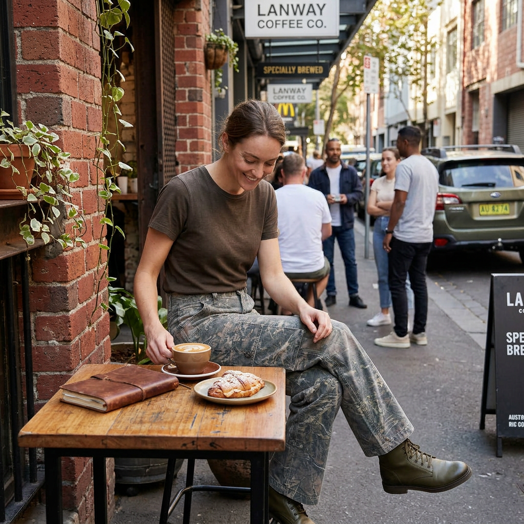 Women's Low-Rise Camo Wide-Leg Cargo Pants