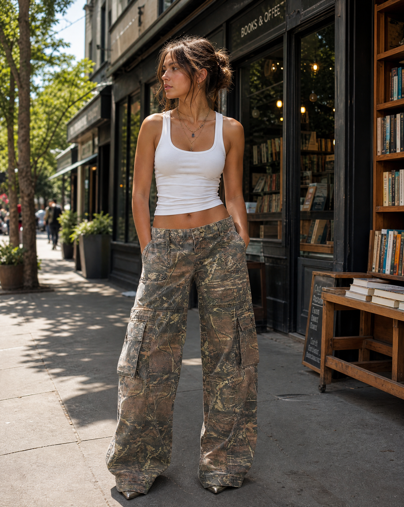 Camo Cargo Pants with Utility Pockets 1