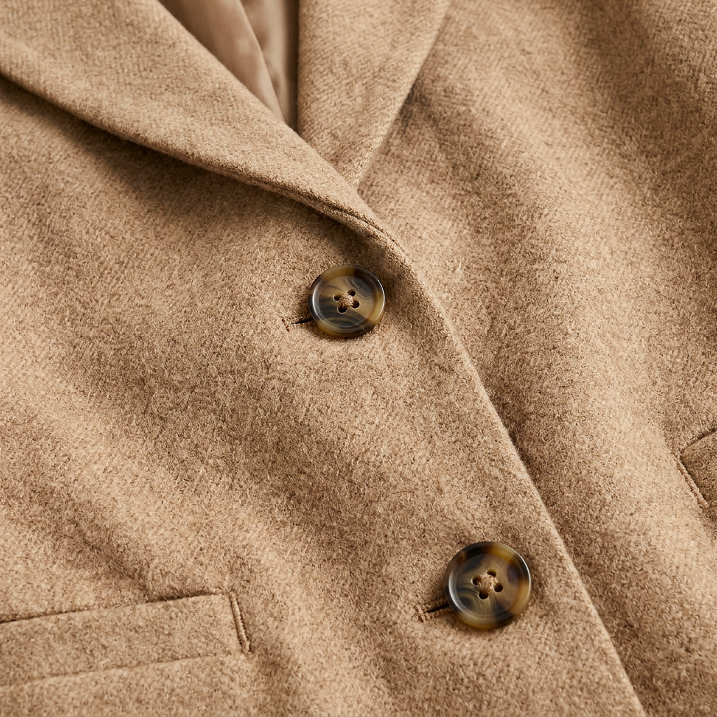 Women’s Mid-Length Coat Button Closure