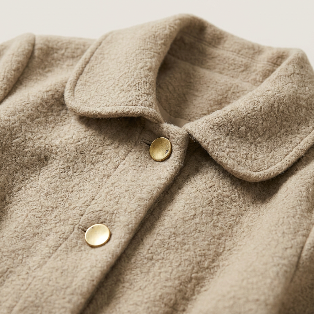 Women’s Mid-Length Coat Curved Flap Pockets