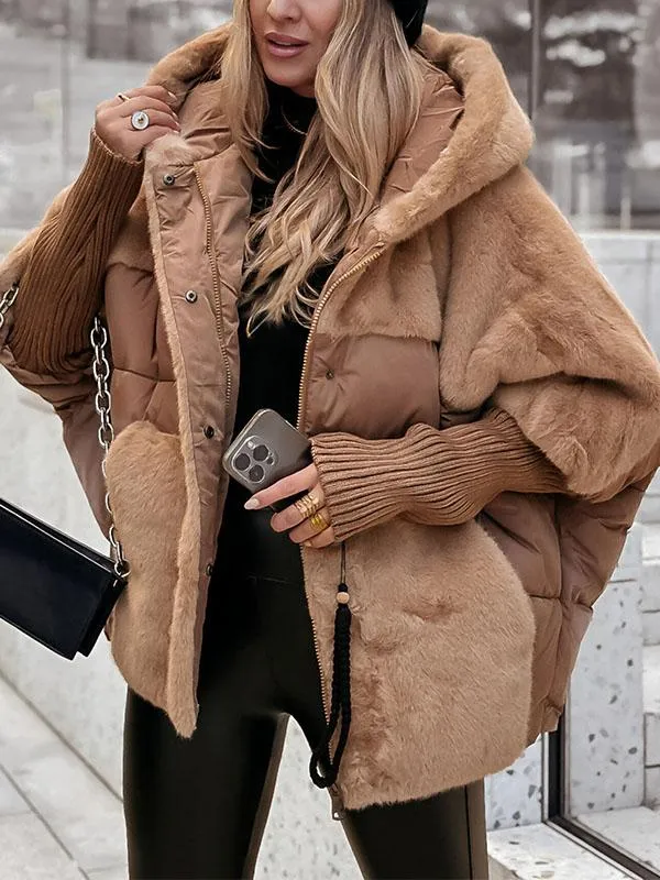 Camila Women's Winter Puffer Jacket – Warm Quilted Coat with Knit Cuffs & Elegant Collar 4