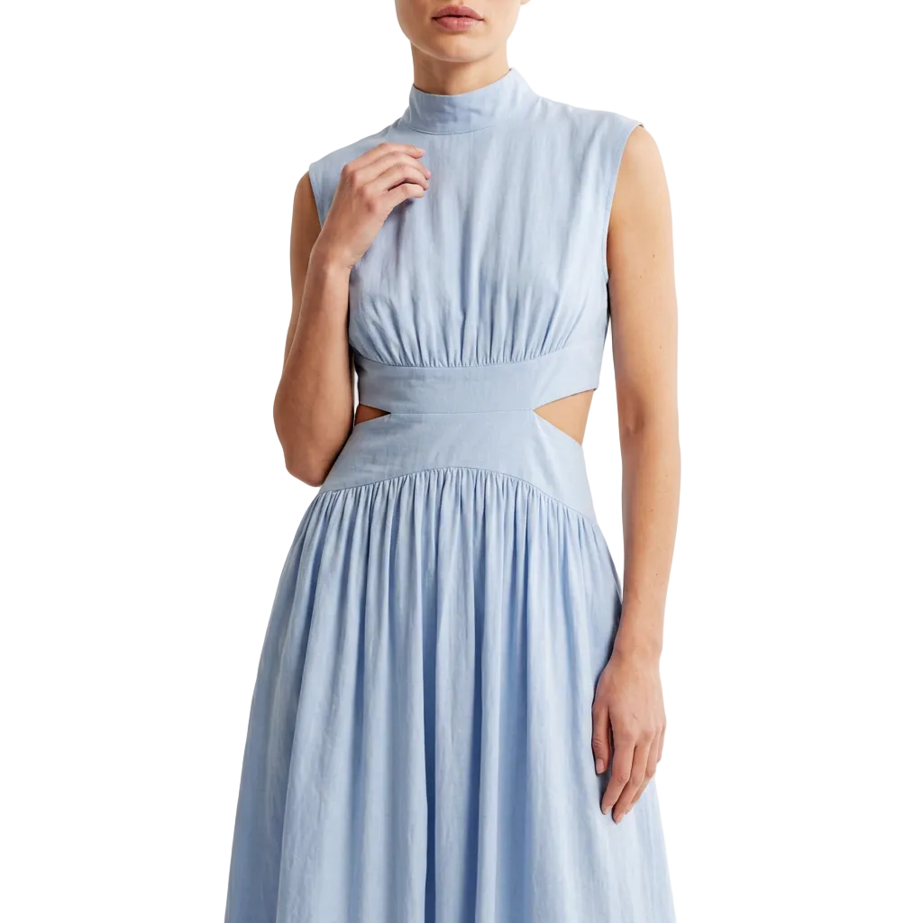 Women's Mock Neck Cut Out Long Dress