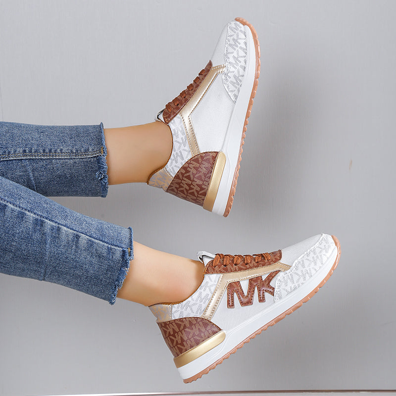 Elara Haus White Sneakers Women - Breathable Fabric Non-Slip Sole 2