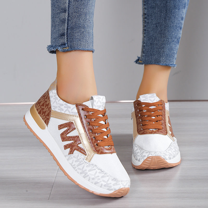 Elara Haus White Sneakers Women - Breathable Fabric Non-Slip Sole 10