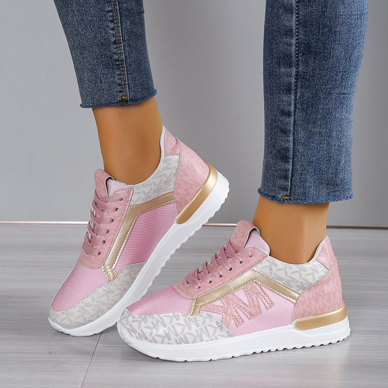 Elara Haus White Sneakers Women - Breathable Fabric Non-Slip Sole 3