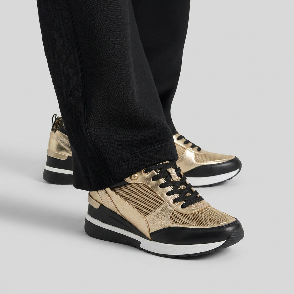 Women's Multi-Panel Low-Wedge Platform Sneakers
