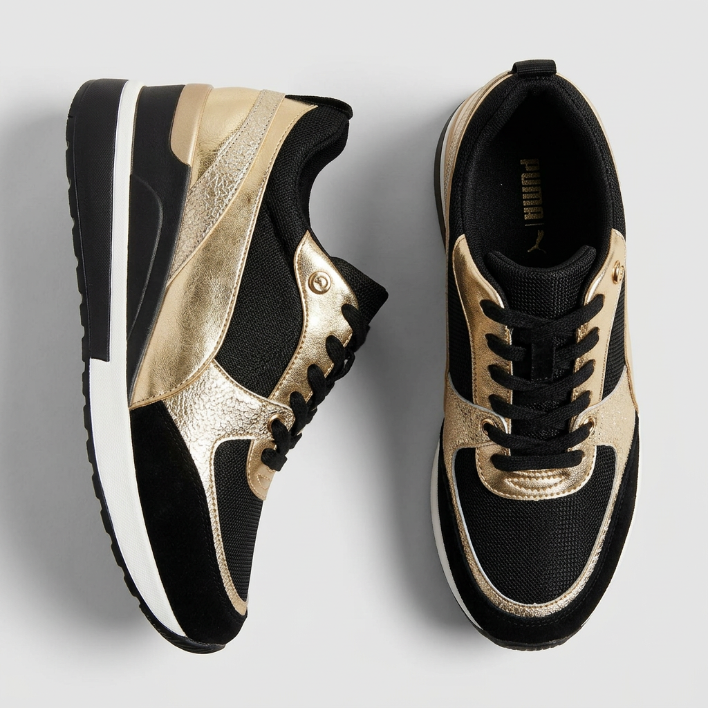 Women's Multi-Panel Low-Wedge Platform Sneakers
