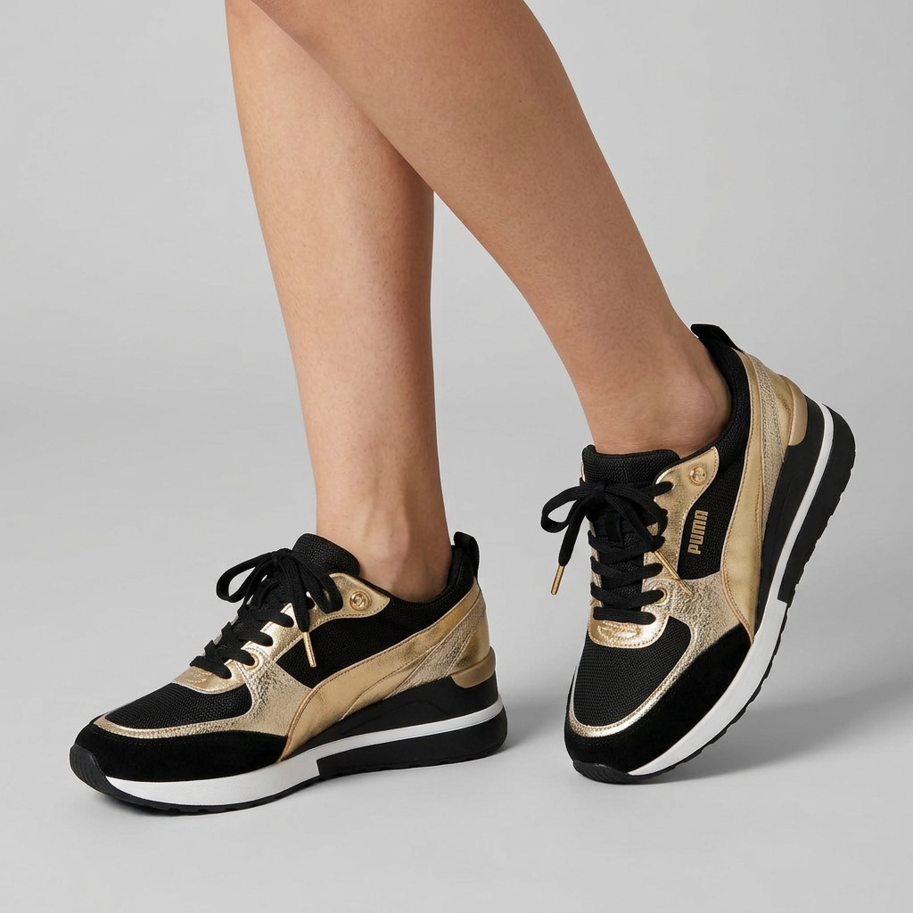 Women's Multi-Panel Low-Wedge Platform Sneakers