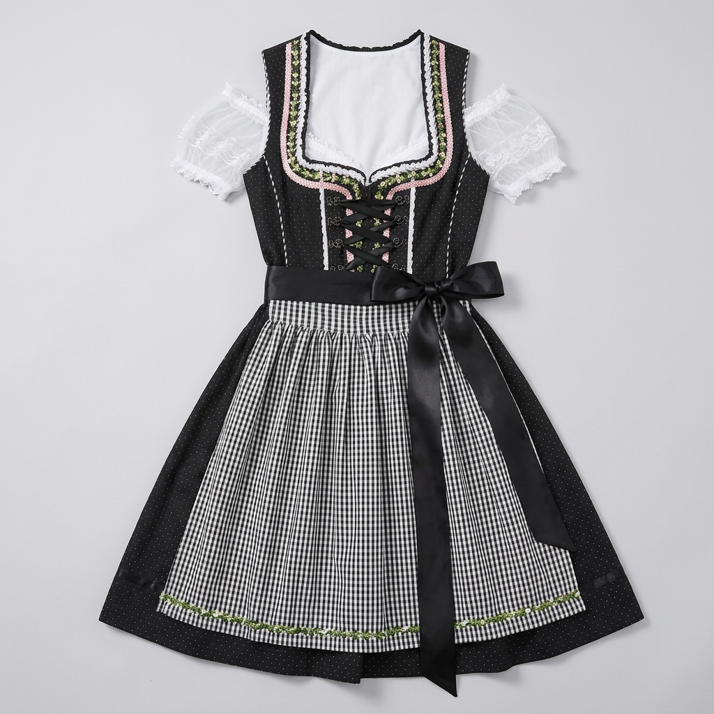 Damen-Dirndlkleid-Set mit schulterfreiem Schnitt