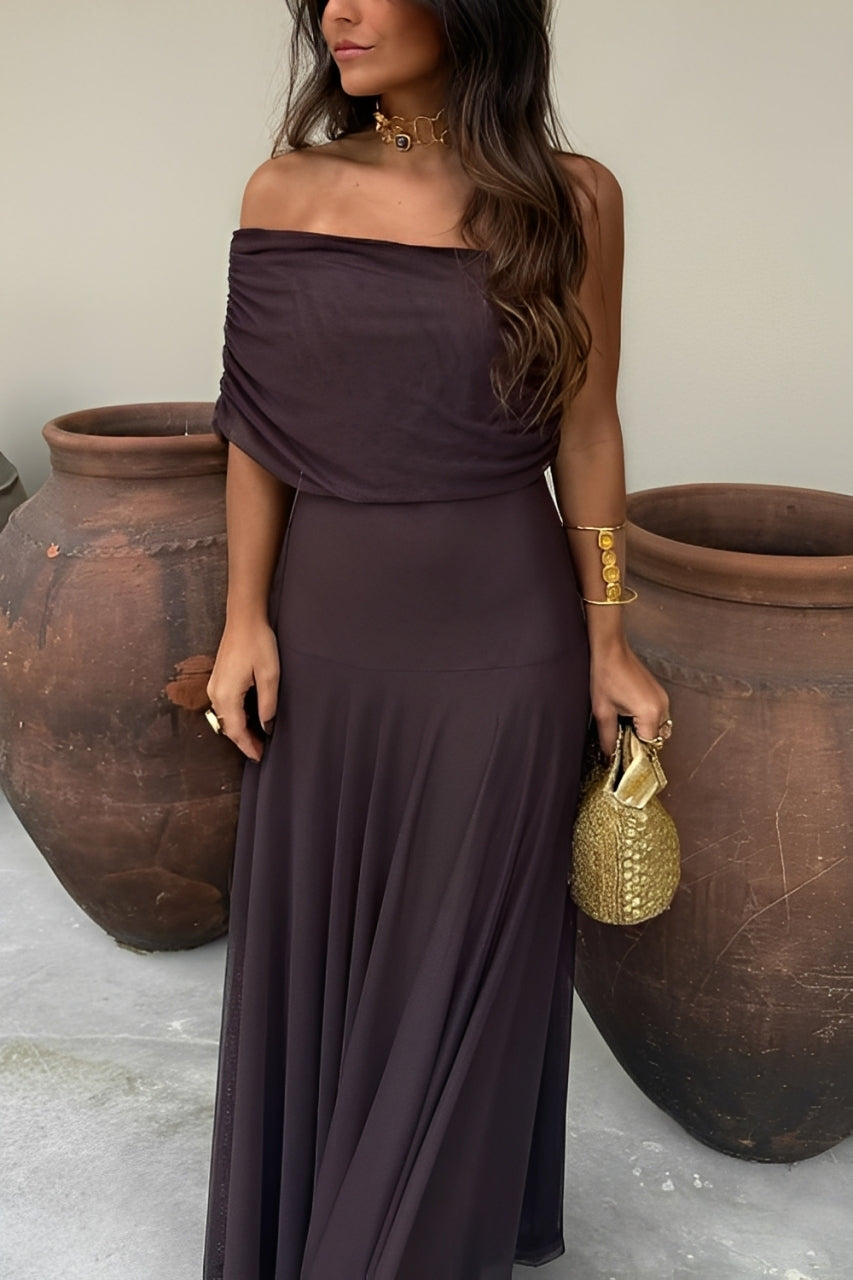Toledo One Shoulder Mesh Maxi Dress 2
