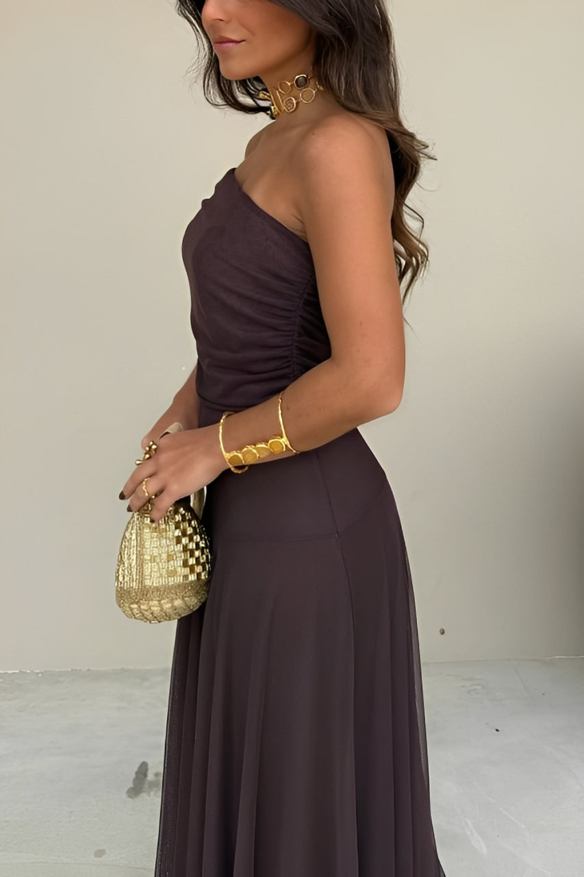 Toledo One Shoulder Mesh Maxi Dress 5