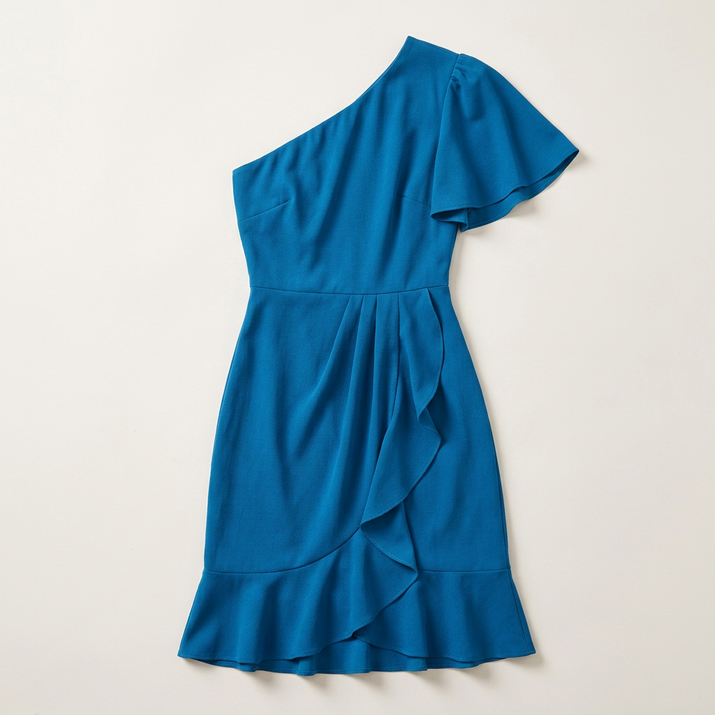 Women's One Shoulder Short Sleeve Mini Dress