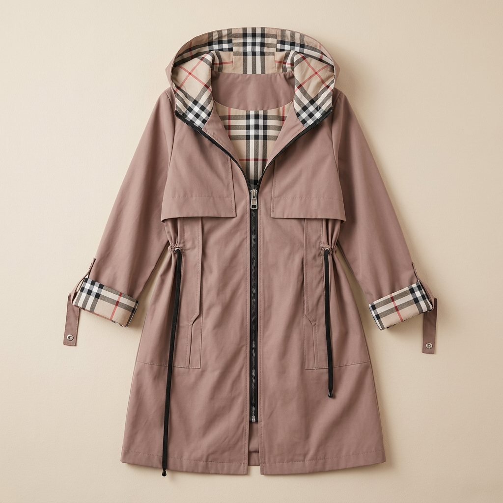 Women’s Outerwear Coat Long Sleeve Drawstring Waist