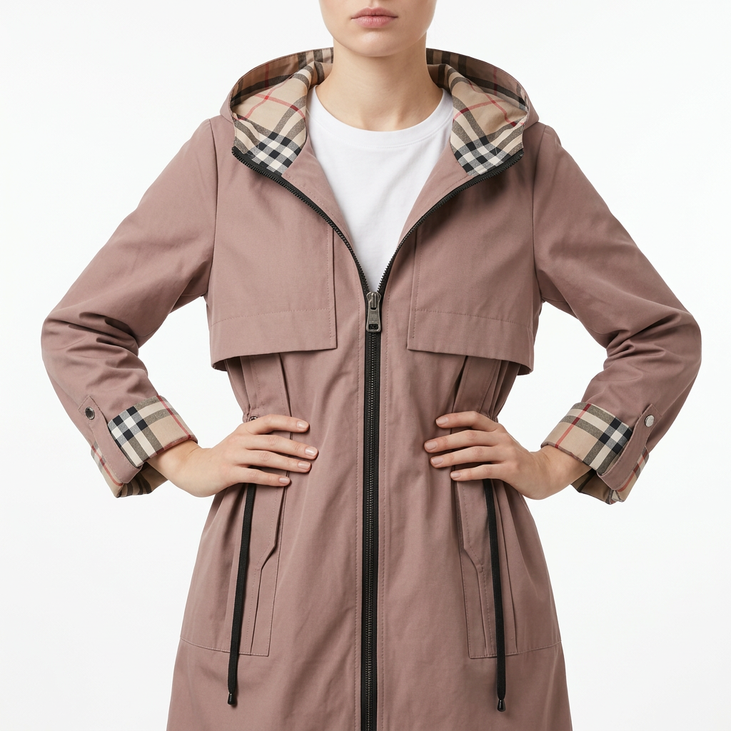 Women’s Outerwear Coat Long Sleeve Drawstring Waist