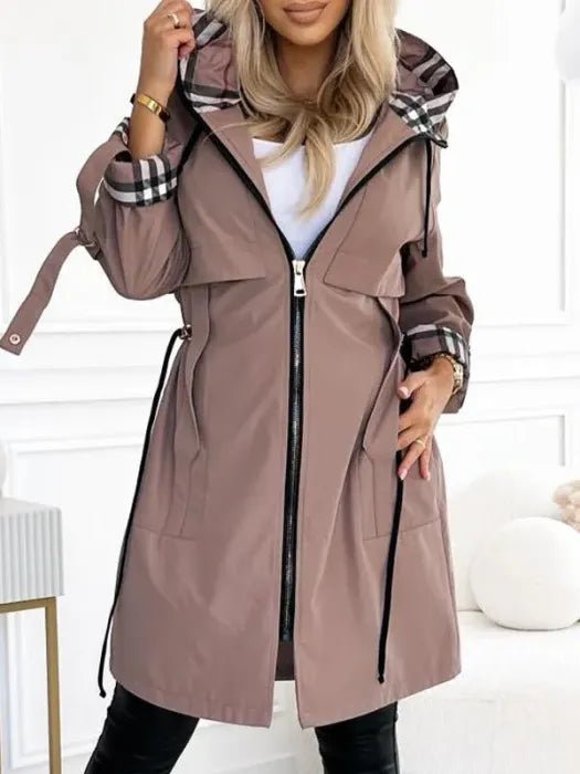 Women’s Outerwear Coat Long Sleeve Drawstring Waist