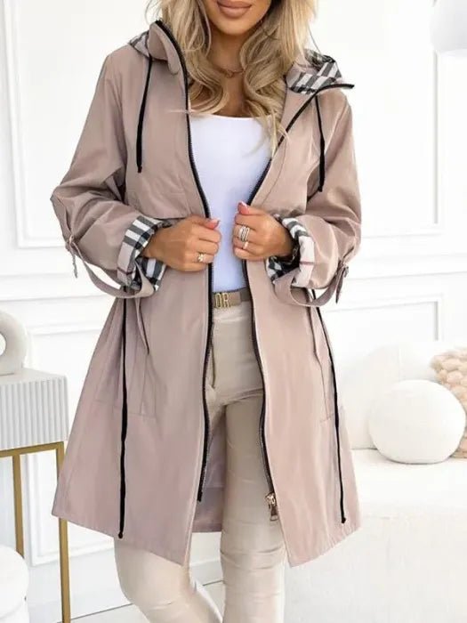 Women’s Outerwear Coat Long Sleeve Drawstring Waist