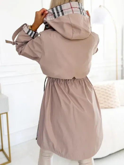 Women’s Outerwear Coat Long Sleeve Drawstring Waist