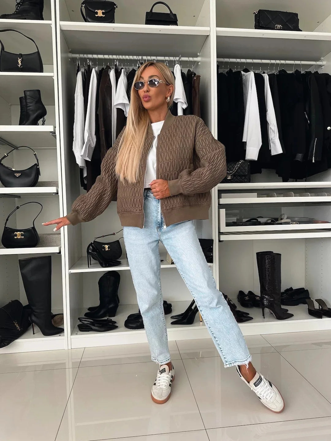 Women’s Outerwear Jacket Long Sleeve Banded Trims