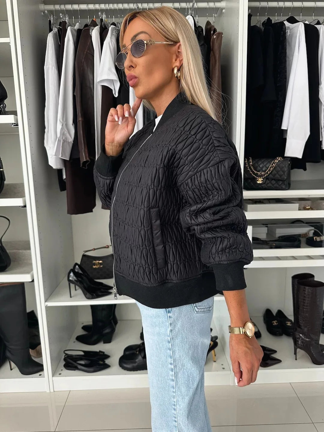 Women’s Outerwear Jacket Long Sleeve Banded Trims