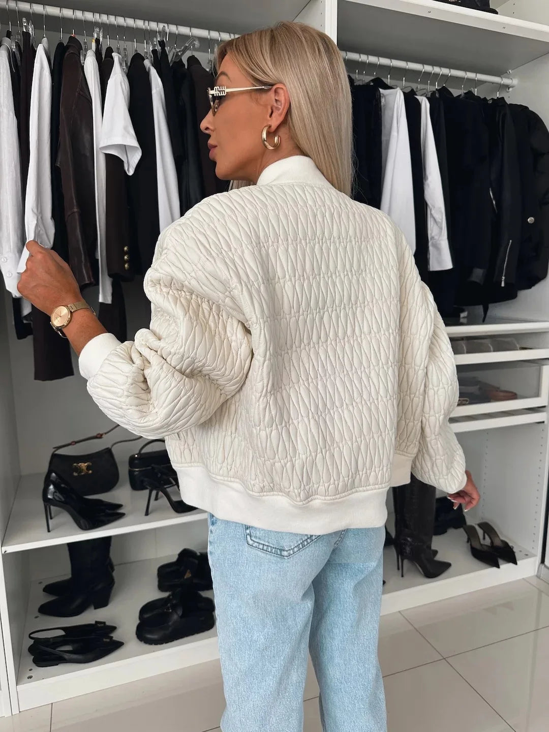 Women’s Outerwear Jacket Long Sleeve Banded Trims