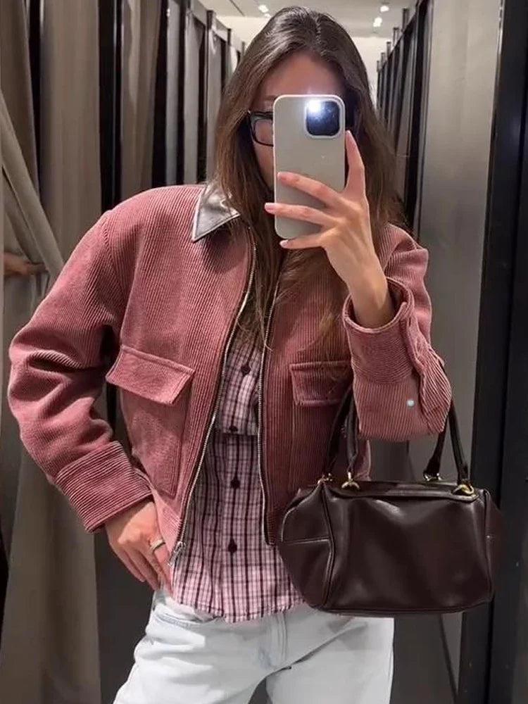 Women’s Outerwear Jacket Long Sleeve Dual-Snap Cuffs