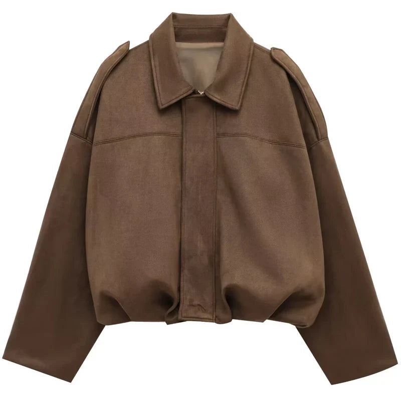 Women’s Outerwear Jacket Long Sleeve Straight Hem