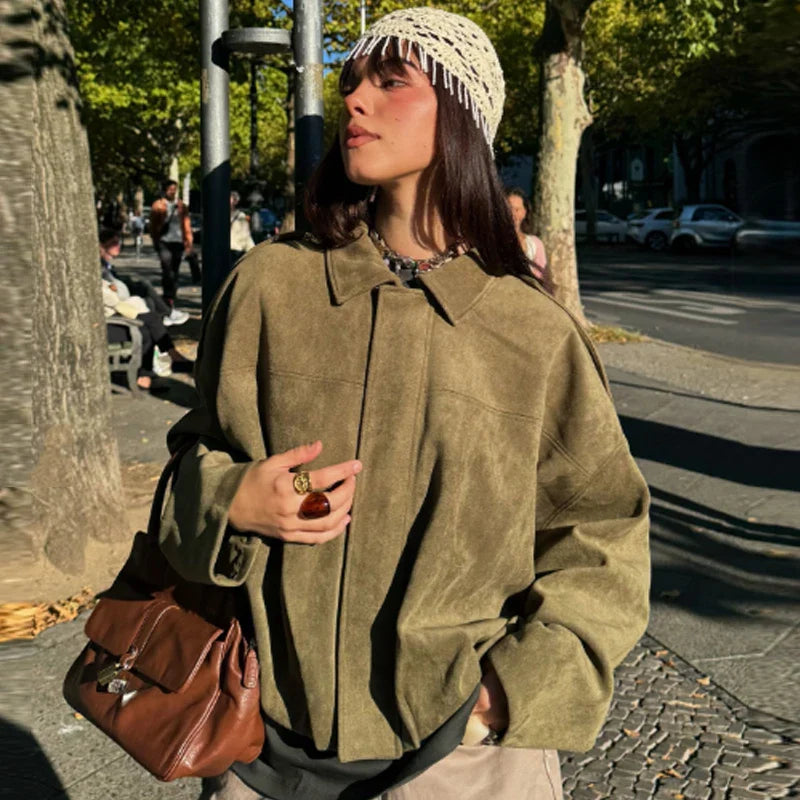 Women’s Outerwear Jacket Long Sleeve Straight Hem