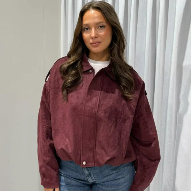 Women’s Outerwear Jacket Long Sleeve Straight Hem