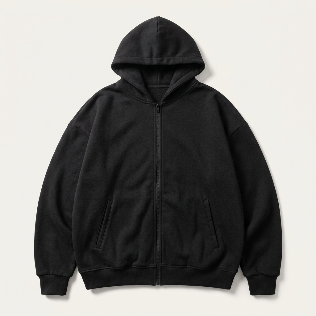 Women’s Oversized Hooded Jacket Front Zipper Closure