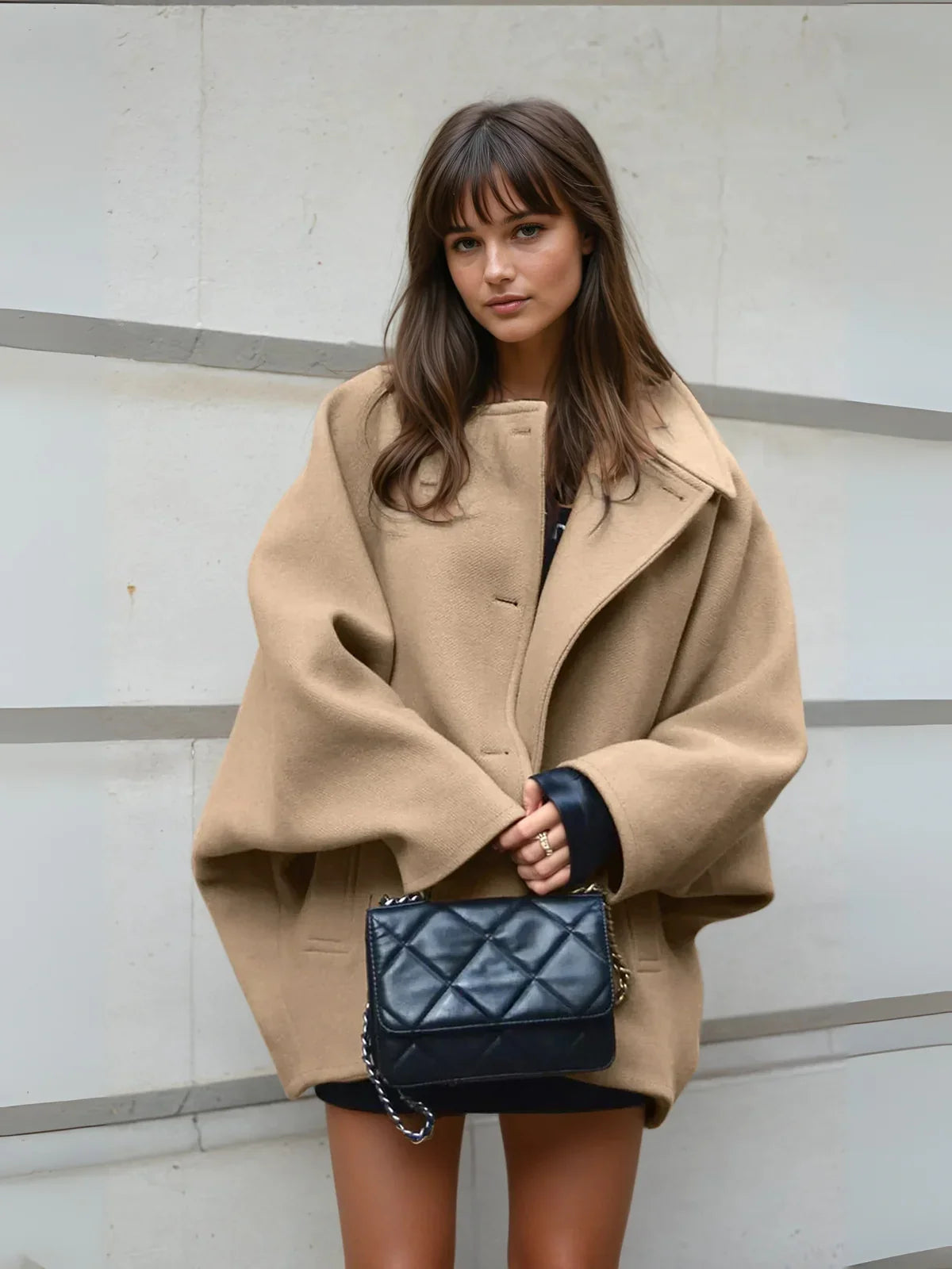 Solid Oversized Pocket Button Coat 1