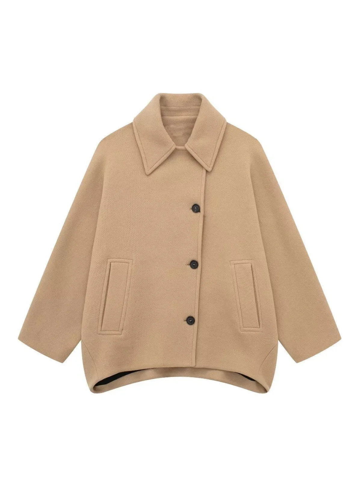 Solid Oversized Pocket Button Coat 5