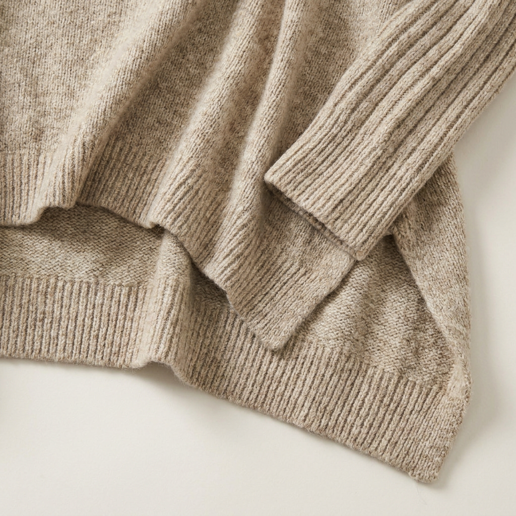 Women's Oversized Roll Neck Sweater with Asymmetric Hem