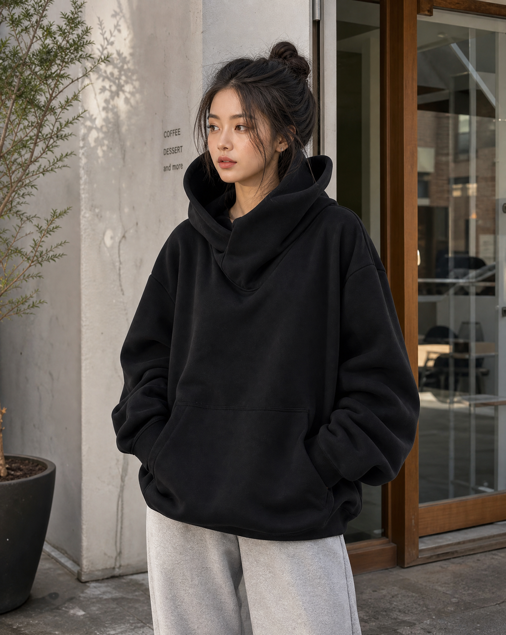 Oversized Women's turtleneck sweatshirt 1