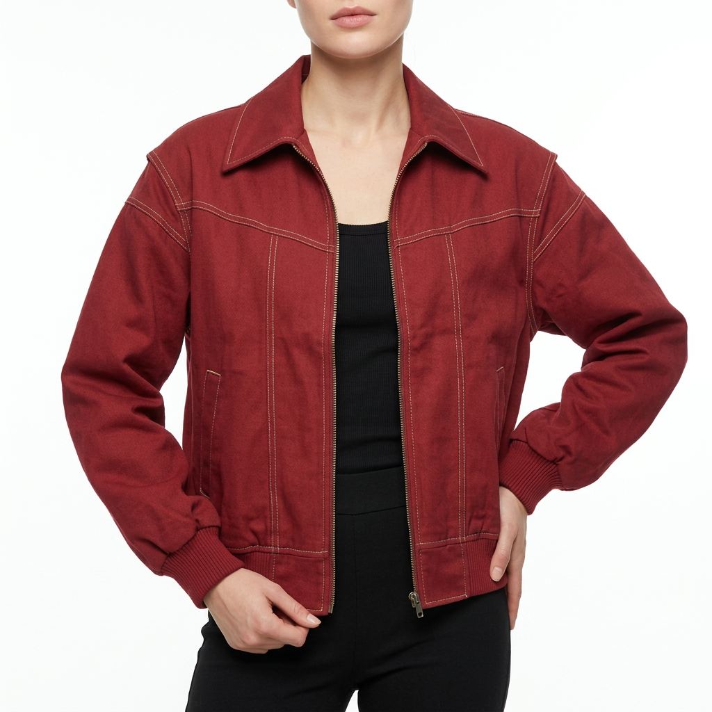 Women's Oversized Zip Up Bomber Jacket
