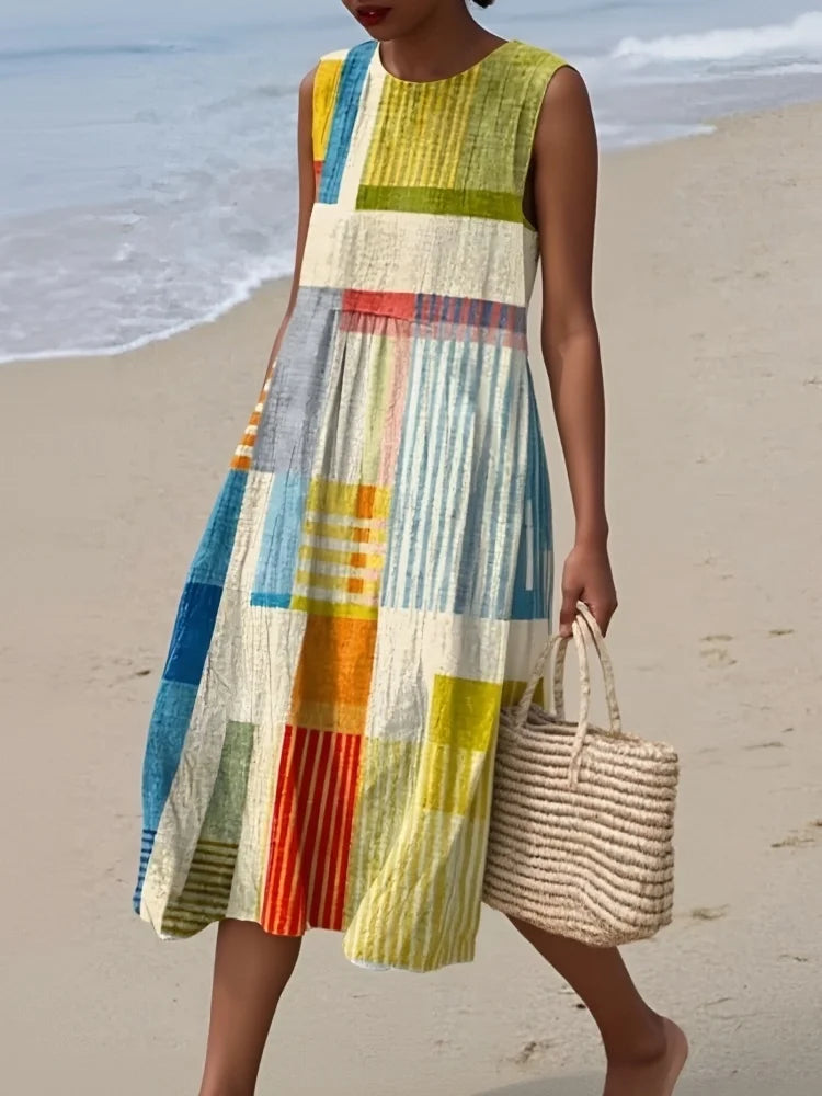 Elena | Elegant Art Midi Dress 1