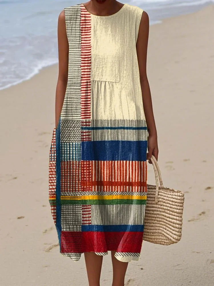 Elena | Elegant Art Midi Dress 2