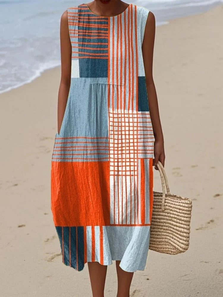 Elena | Elegant Art Midi Dress 3