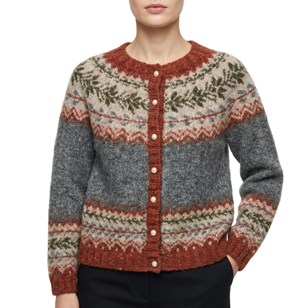 Women’s Patterned Cardigan Button Down Front