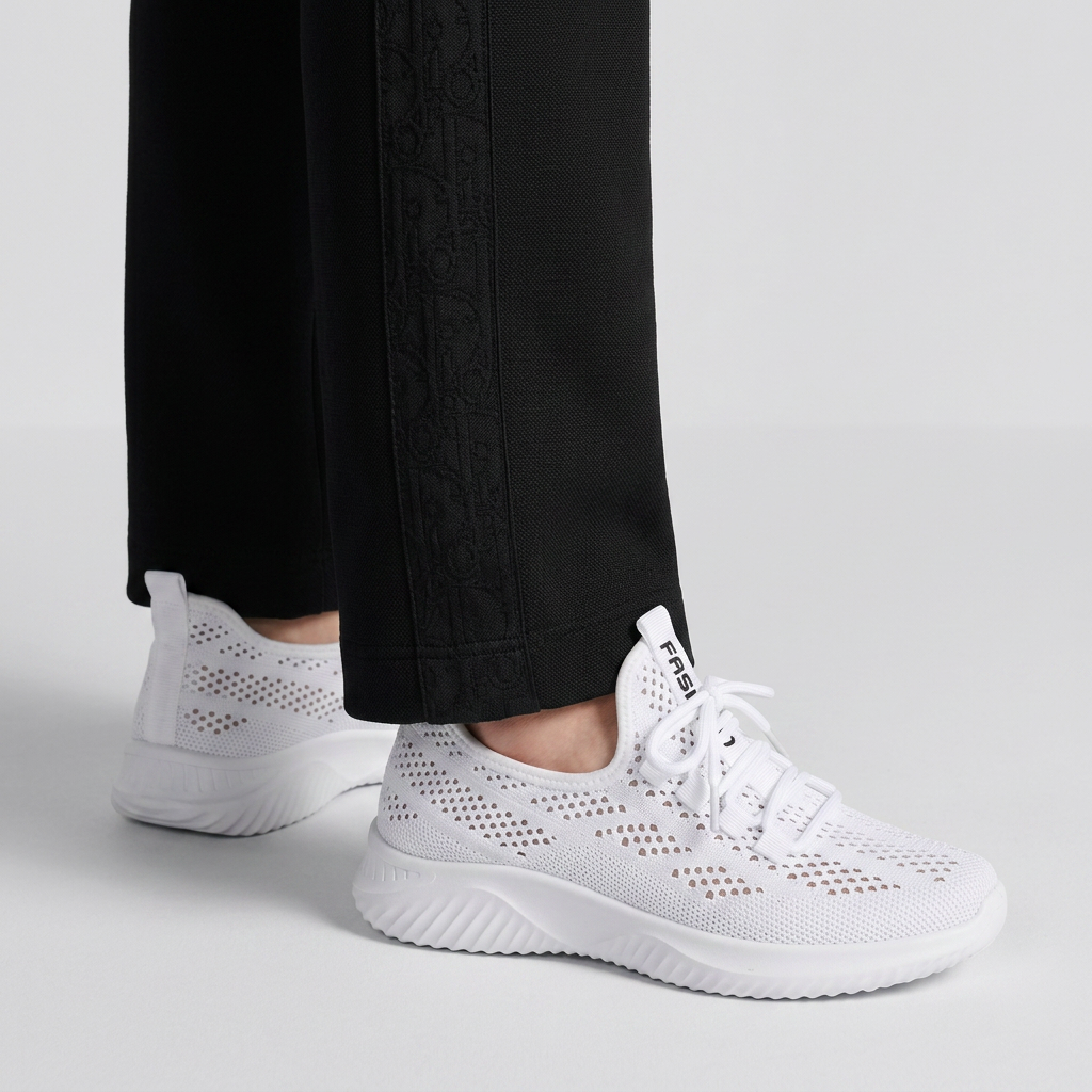 Women's Perforated Knit Flexible Sole Shoes