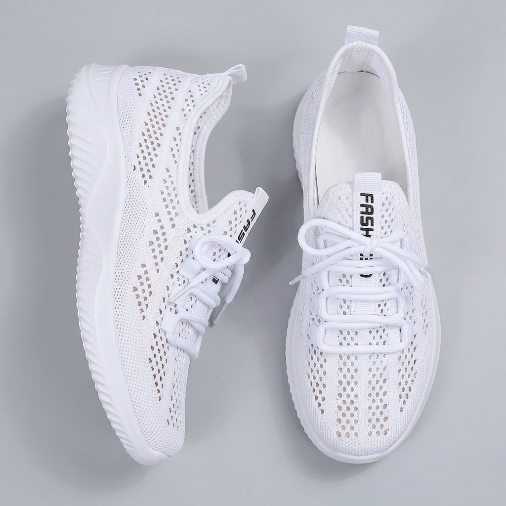 Women's Perforated Knit Flexible Sole Shoes