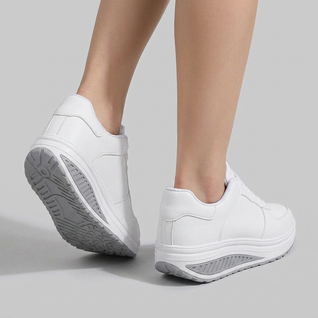 Women's Perforated Toe Low-Cut Wedge Shoes