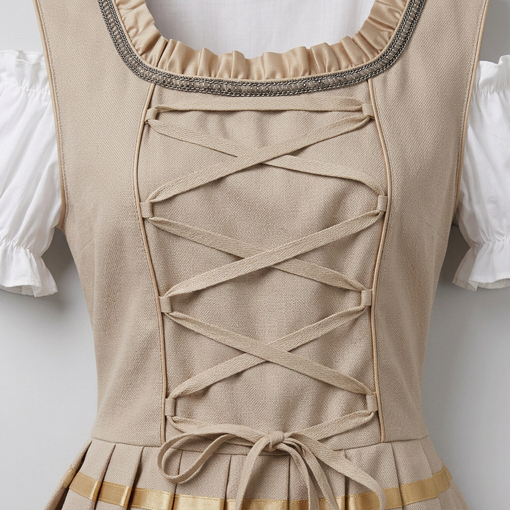 Women's Pleated Midi Dirndl Dress