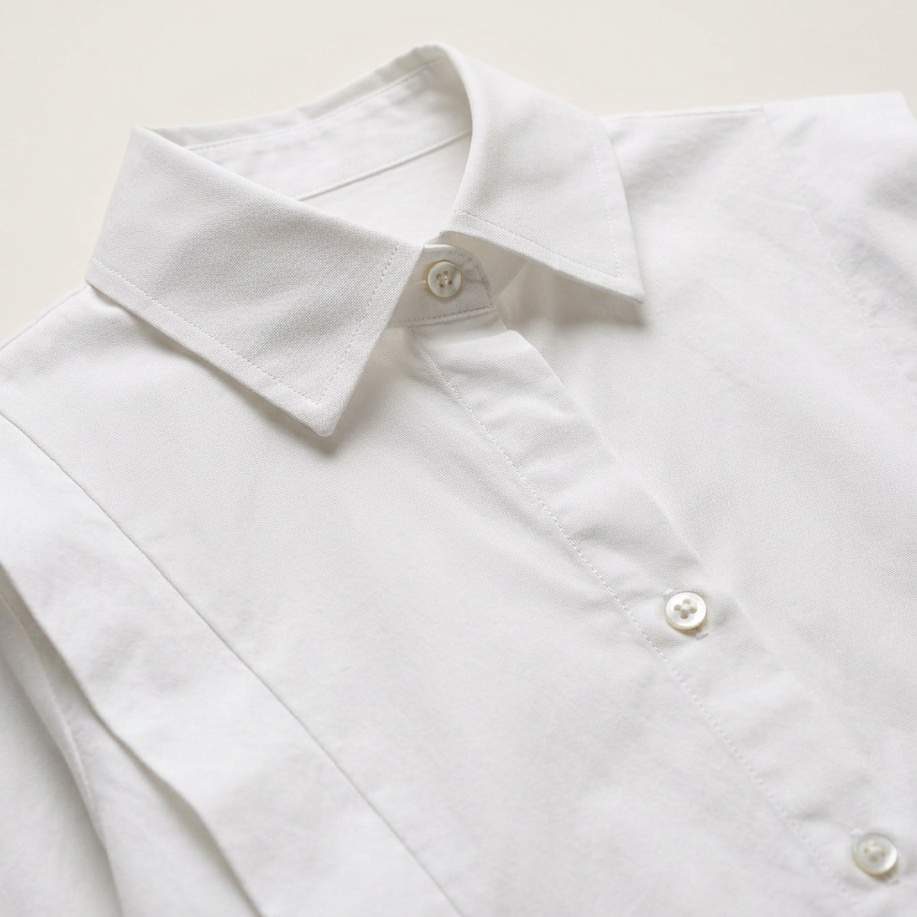 Women's Pleated Shoulder Button Down Shirt Long Sleeve
