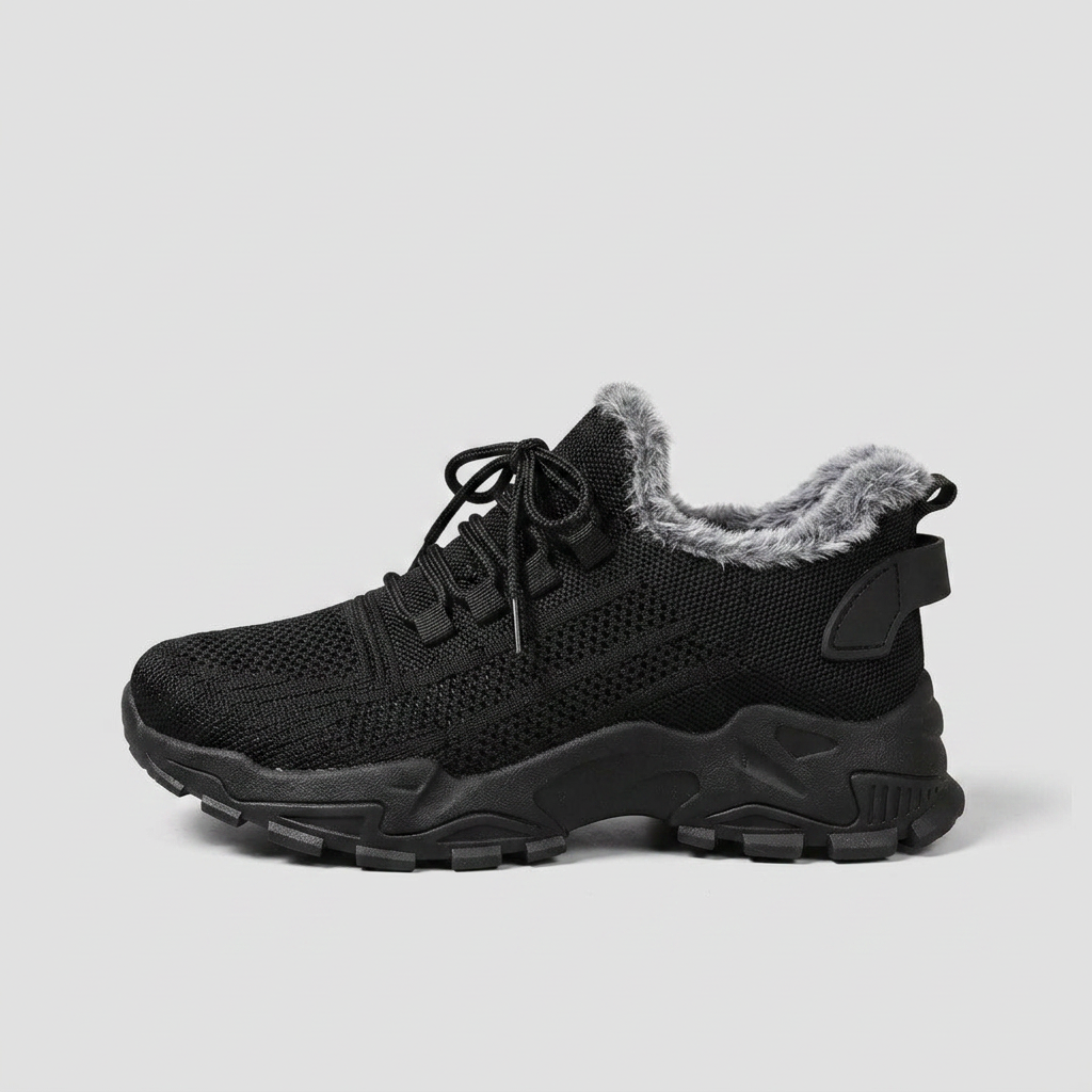 Women's Plush-Lined Lace-Up Platform Sneakers